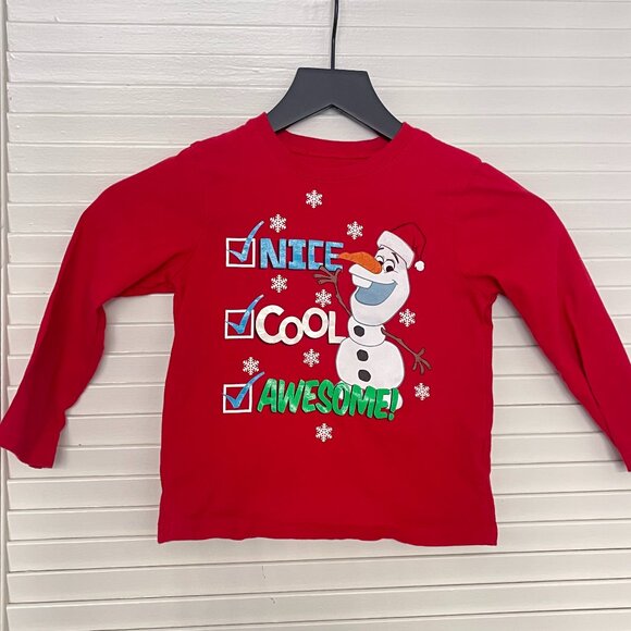 Disney Other - Kids Disney Olaf Christmas Shirt | Toddler Red Long Sleeve